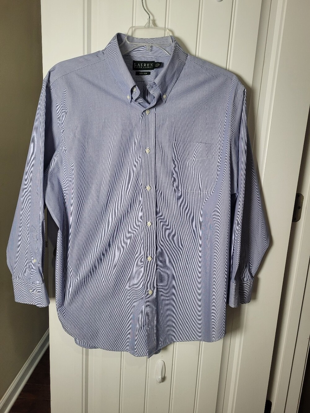 Lauren Ralph Lauren Men's Light Blue & White Micro-Stripe Button-Down Shirt